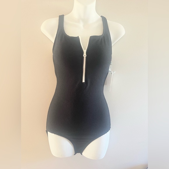 Black One Piece Bathing Suit - Picture 3 of 8
